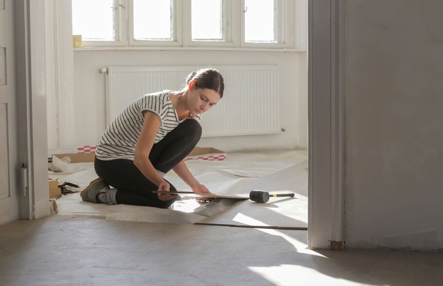 Someone doing DIY on their floor