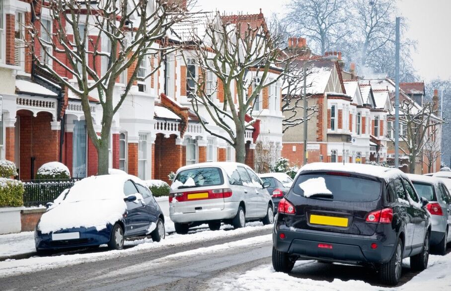 Properties covered in snow