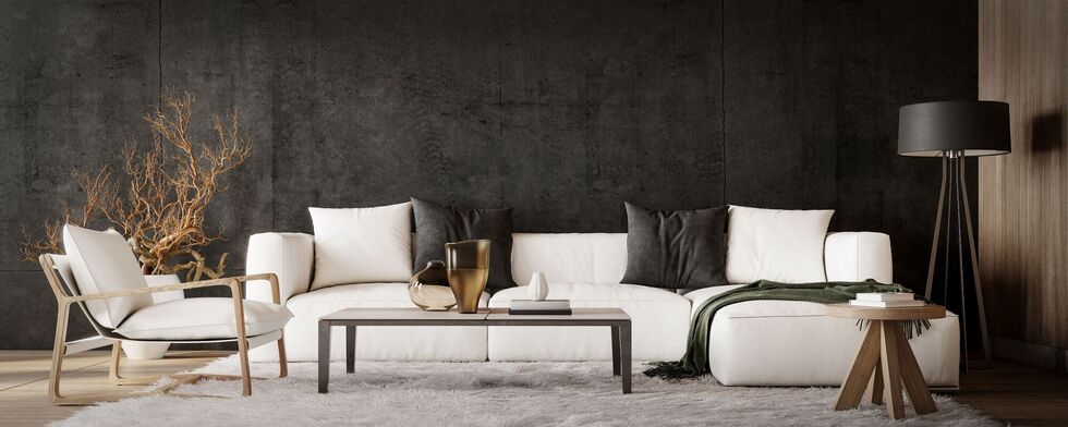 Dark well decorated seating area