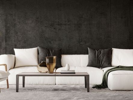 Dark well decorated seating area